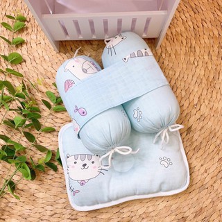 Bộ gối chặn xô sợi tre cho bé sơ sinh