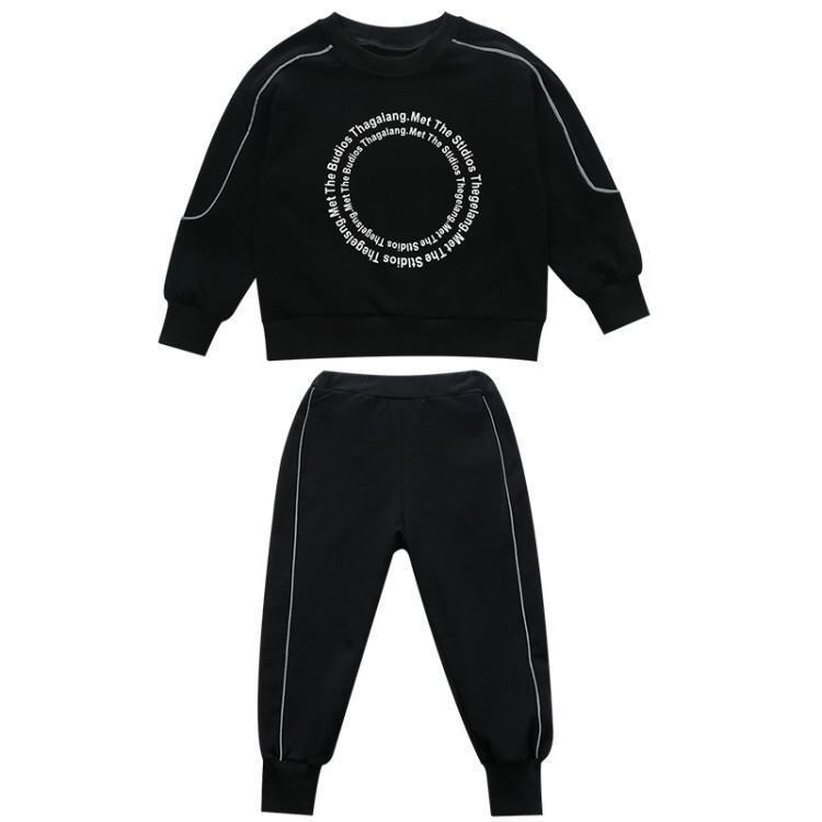 Bộ quần áo thu đông trẻ em 14-45kg mẫu HÌNH TRÒN dành cho bé trai chất vải nỉ da cá dày dặn giữ ấm tốt