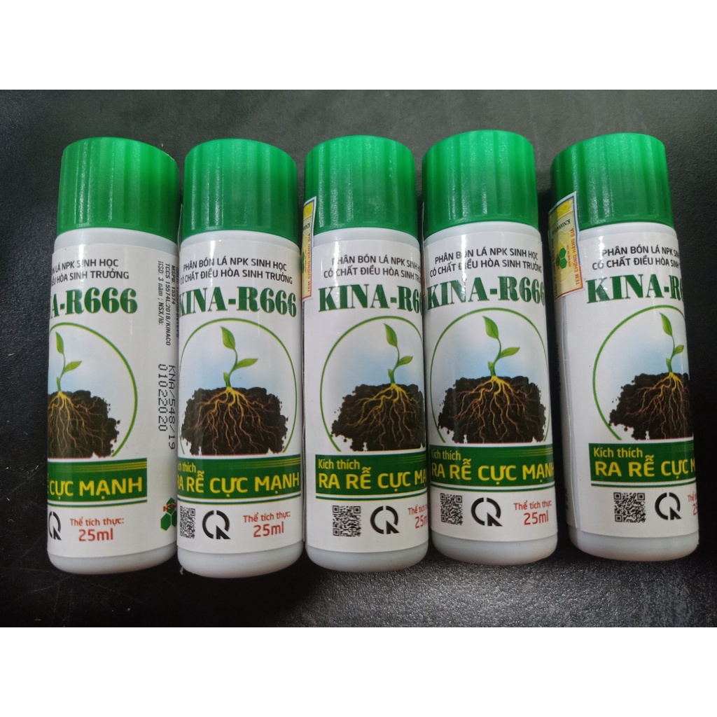 03 chai Phân bón NPK sinh học KINA R666 kích thích RA RỄ CỰC MẠNH Chai 25ml