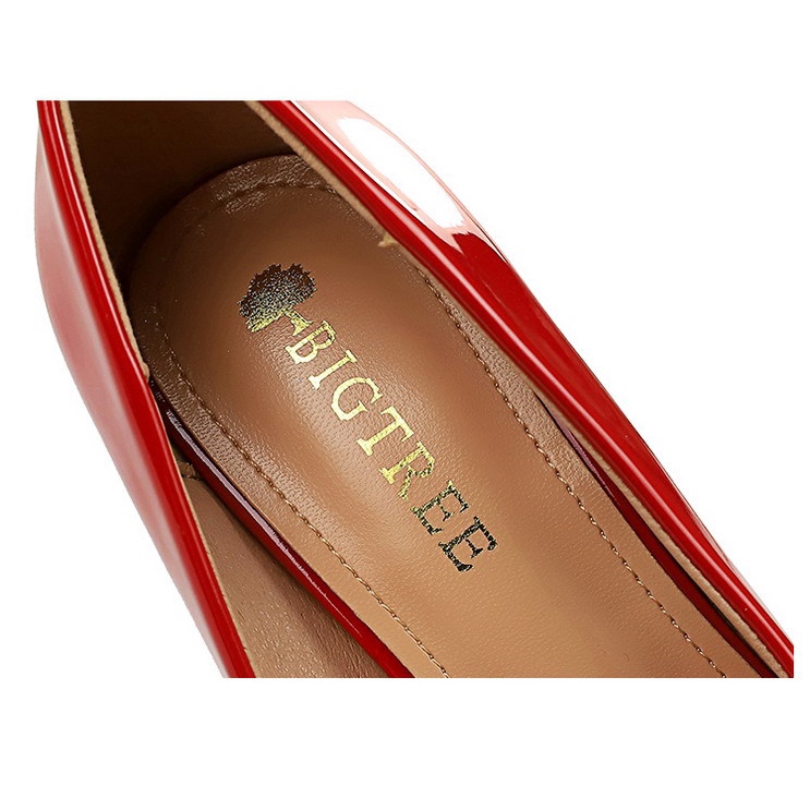 Giày cao gót BIGTREE 9511-A6 mũi nhọn chất liệu da bóng thiết kế đơn giản thời trang dành cho nữ