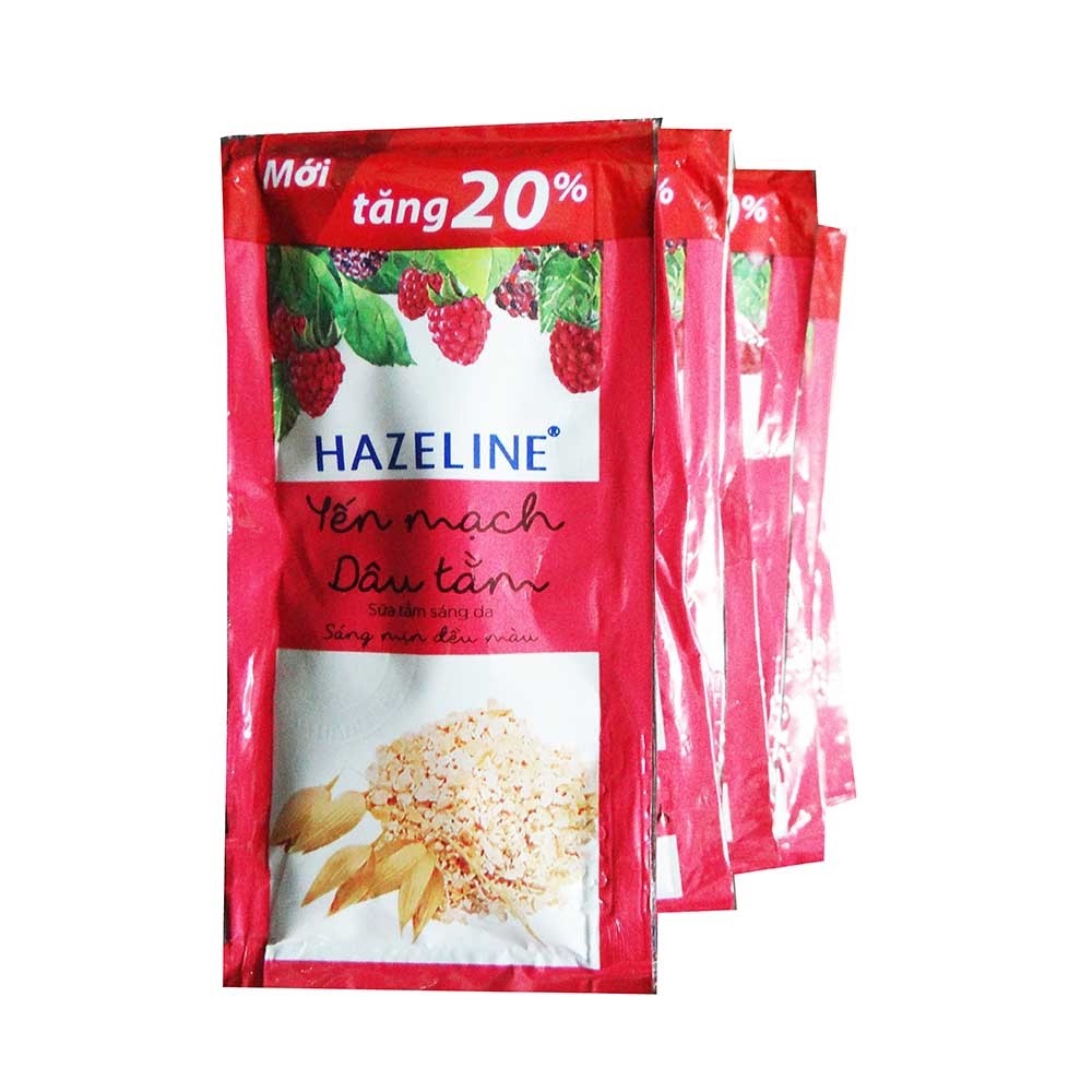Combo 2 dây x 12 gói sữa tắm Hazeline yến mạch dâu tằm