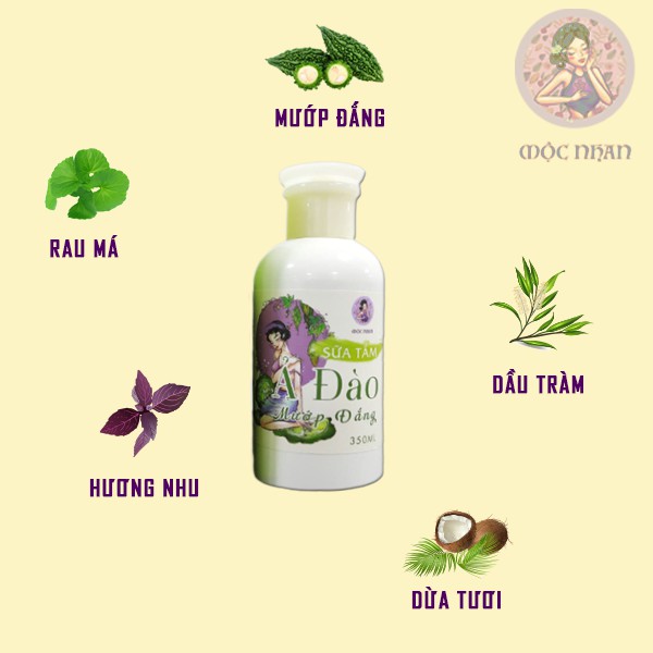 Sữa tắm cho em bé, mướp đắng, thiên nhiên, ngừa rôm sẩy MỘC NHAN - 350ml