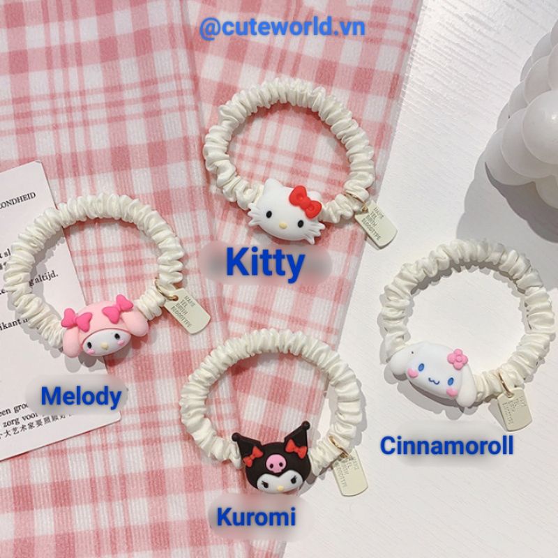 Dây Buộc Tóc Hình Động Vật Mèo Chó Thỏ Sanrio