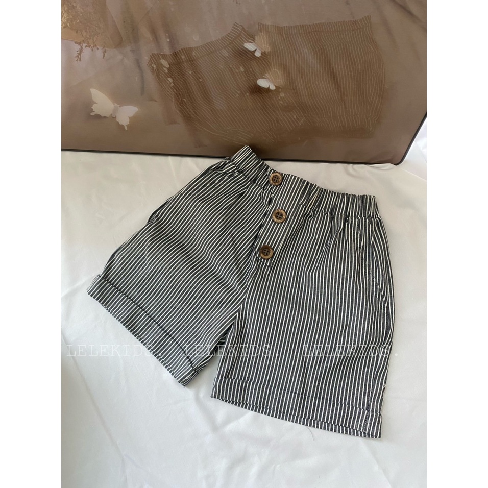 Bộ quần áo bé trai 10-35kg áo đũi cotton mềm mát, quần kaki giãn