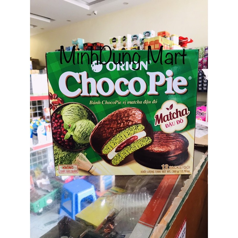 Bánh Chocopie vị Matcha đậu đỏ hộp 360g