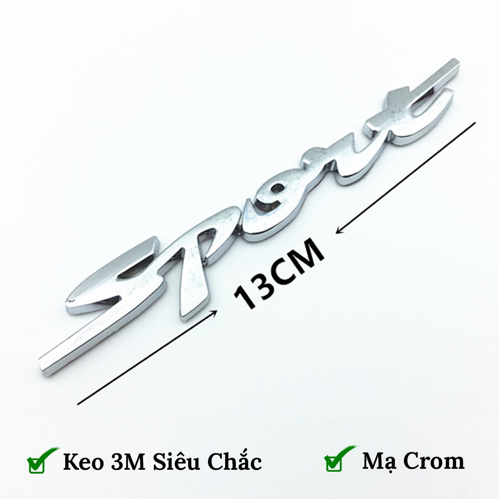 Chữ Sport Dán Oto -  Decal Sport Kim Loại Dán Trang Trí Xe Ô Tô VER 2 CARZONE.TOP