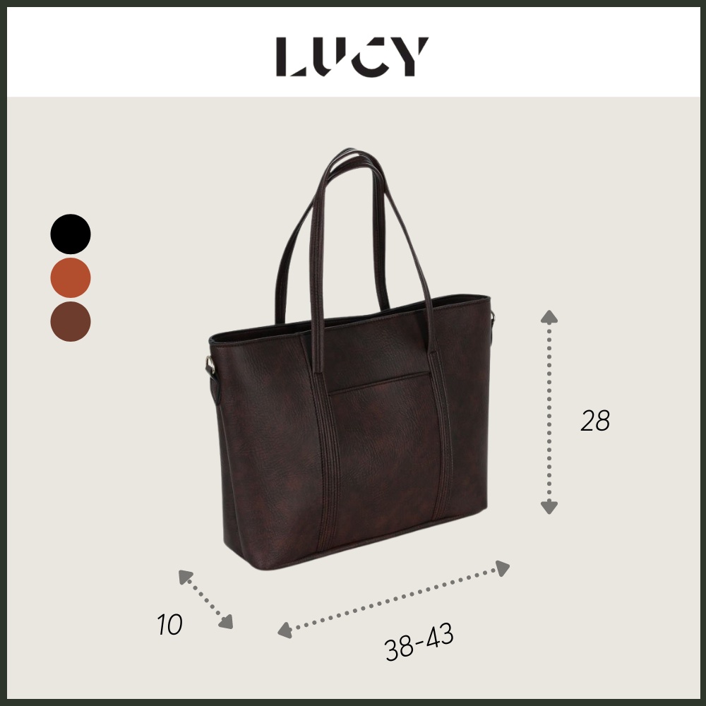 Túi da xách tay tote thời trang Lucy Store đựng vừa khổ A4 laptop 16 inch túi đi học đi làm công sở