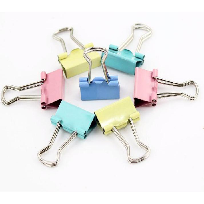 Kẹp giấy màu [ kẹp bướm màu ] Deli Binder Clips - Double Clip 15mm 19mm 25mm 32mm 41mm 51mm nhiều màu