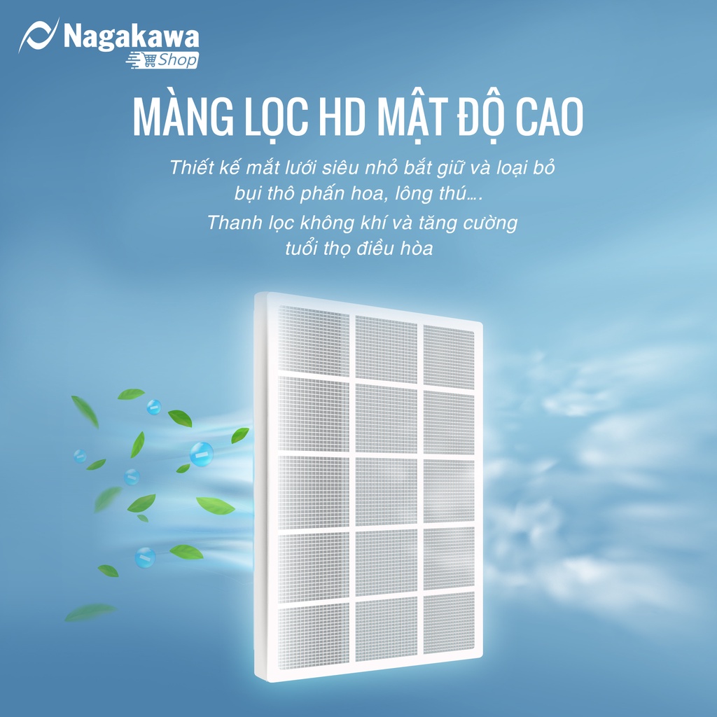 Miễn phí công lắp đặt - Điều hòa/ Máy lạnh 1 chiều Inverter Nagakawa 12000BTU (1.5 Hp) NIS-C12R2H12 - Bảo hành 2 năm