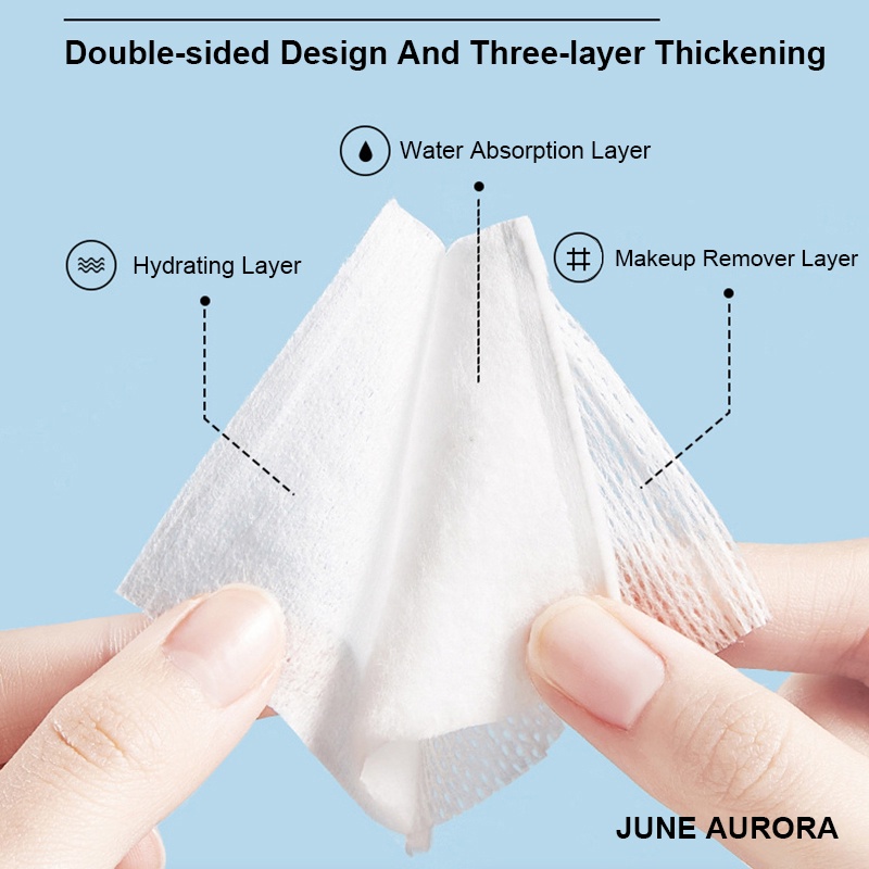 [Hàng mới về] Set 50 miếng bông cotton hai mặt dùng cho tẩy trang tiện lợi chất lượng cao