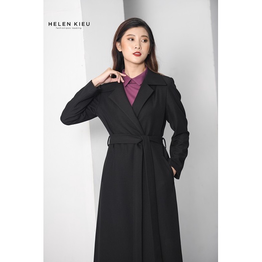 ÁO CHOÀNG MĂNG TÔ ĐEN DÁNG DÀI ❤️𝑭𝑹𝑬𝑬𝑺𝑯𝑰𝑷❤️ Đồ Công Sở Thiết Kế HeLen Kieu Luxury | BigBuy360 - bigbuy360.vn