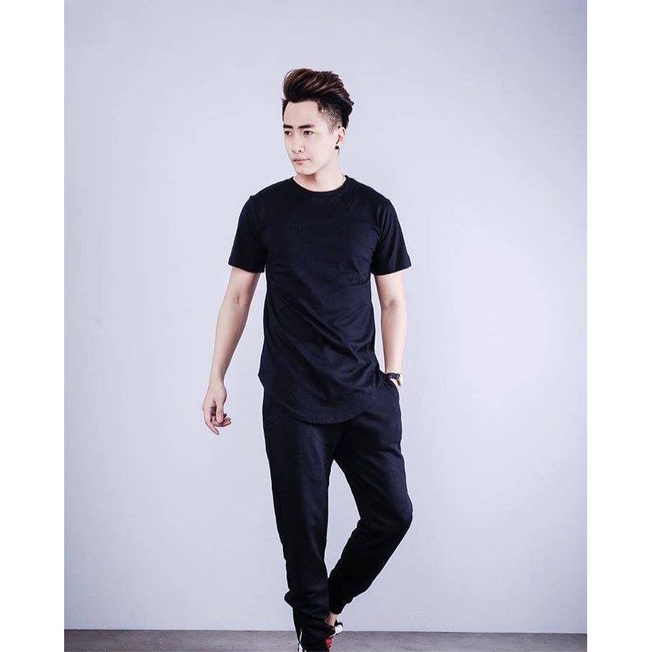 áo layer tà bầu unisex - longtee basic đen / trắng - áo thun over thời trang nam nữ teen tee