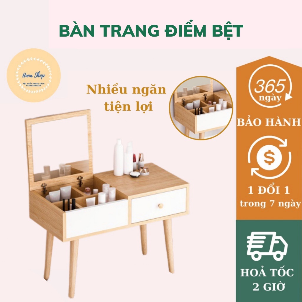 BÀN TRANG ĐIỂM BỆT - Chất liệu gỗ MDF phủ melanin cao cấp - Bảo hành 6 tháng Hana Shop