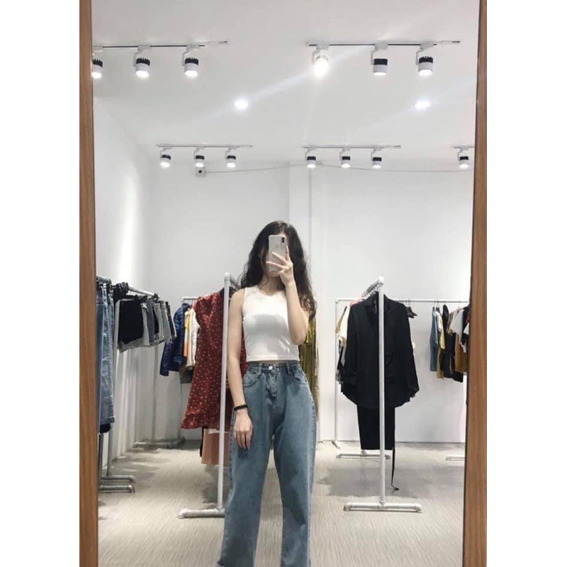 [Ảnh thật/Video] Áo ba lỗ đủ màu phong cách ulzzang Áo croptop Quảng Châu