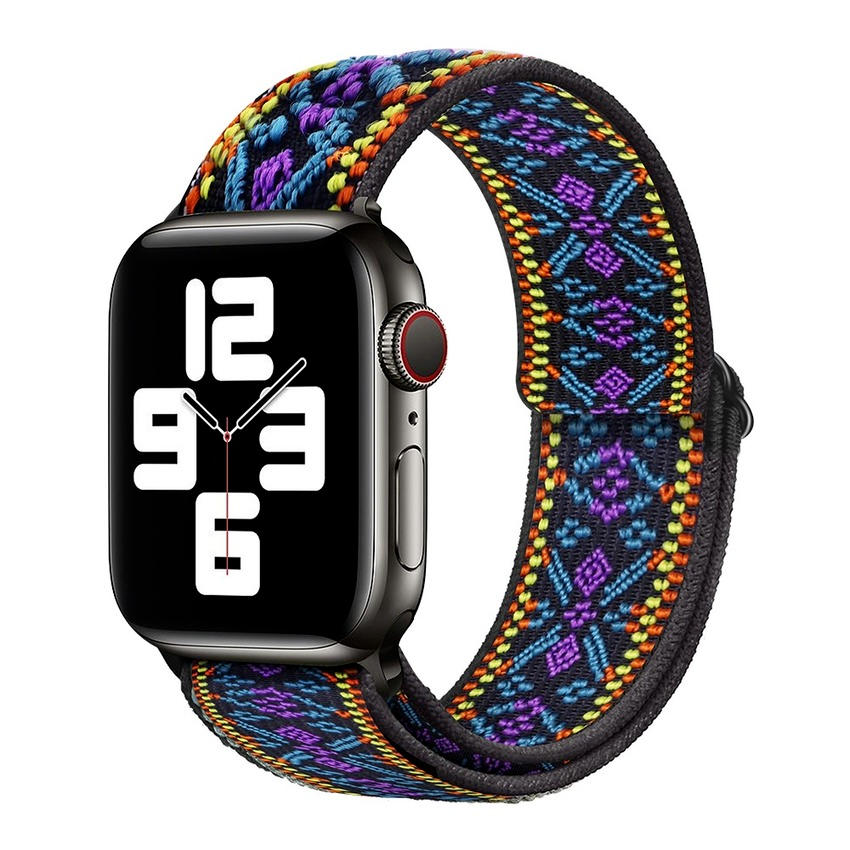 Dây Nylon Cho Đồng Hồ Apple Watch 38mm 40mm 42mm 44mm Co Giãn 6 5 4 3 2 1