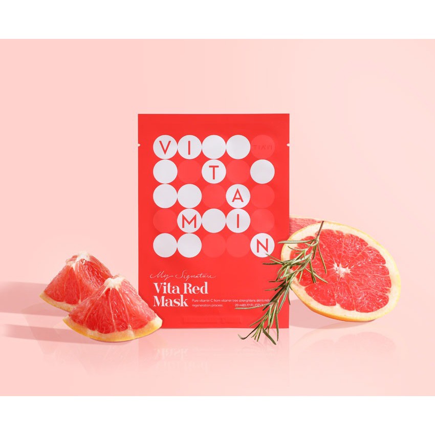 Mặt Nạ Dưỡng Trắng Vitamin C Tiam My Signature Vita Red Mask 23ml