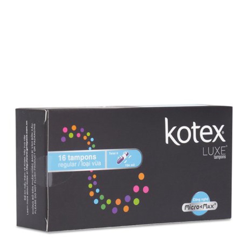 Tampon băng vệ sinh KOTEX hộp 16 miếng ( loại vừa ) bảo vệ bạn ngày đèn đỏ, tiện lợi- dễ sử dụng