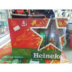 Bộ Quà Tặng 4 Chai Bia Heineken Nhôm 330ml