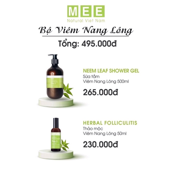 [Hàng chính hãng] Combo Chuyên Viêm Nang Lông - Thảo Mộc Xịt Nang Lông 50ml+Sữa Tắm 500ml