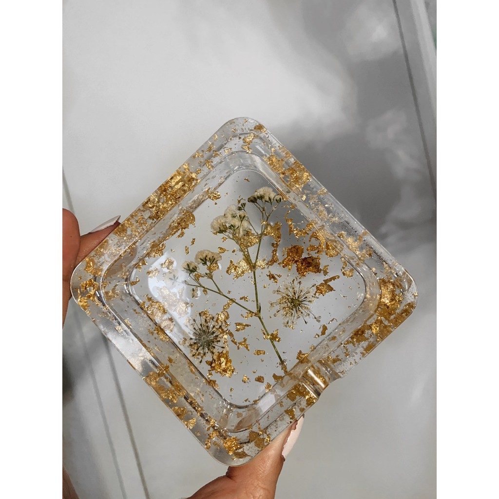 Gạt Tàn Resin Hoa Khô Handmade