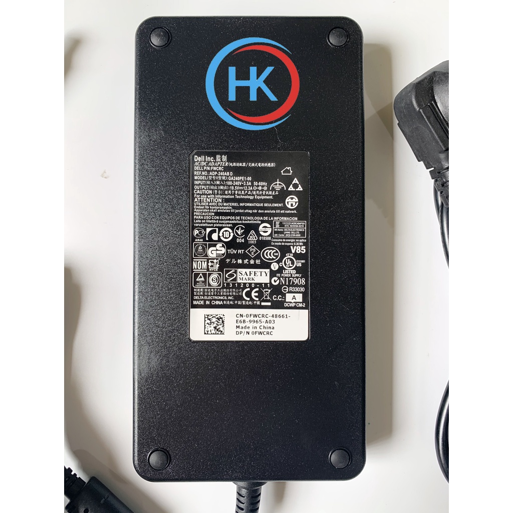 Sạc Laptop Dell Alienware 19.5V-12.3A 240W Model M4600 M4800 M6500 M6600 M6700 M6800