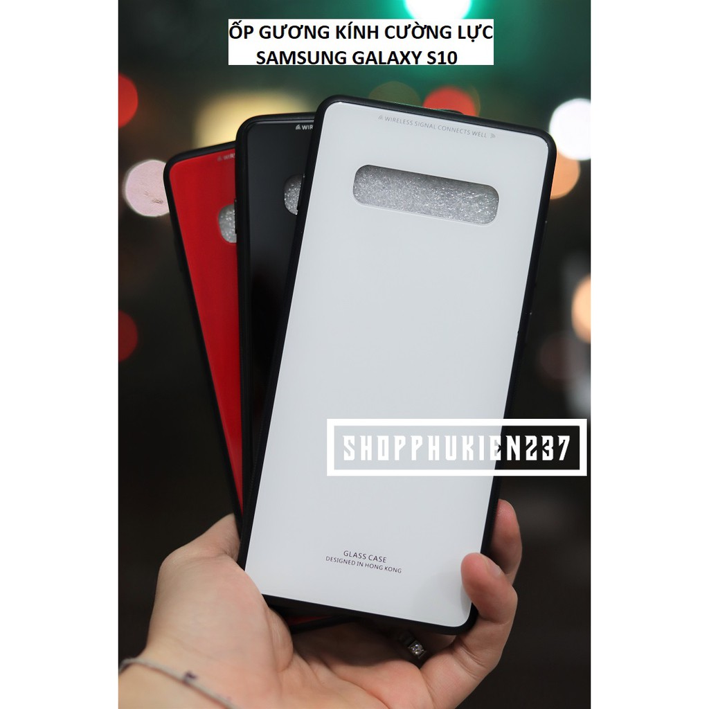 [Freeship toàn quốc từ 50k] Ốp Lưng Samsung Galaxy S10 , S10 Plus Ốp Kính Cường Lực Viền Dẻo Đen TPU Cao Cấp