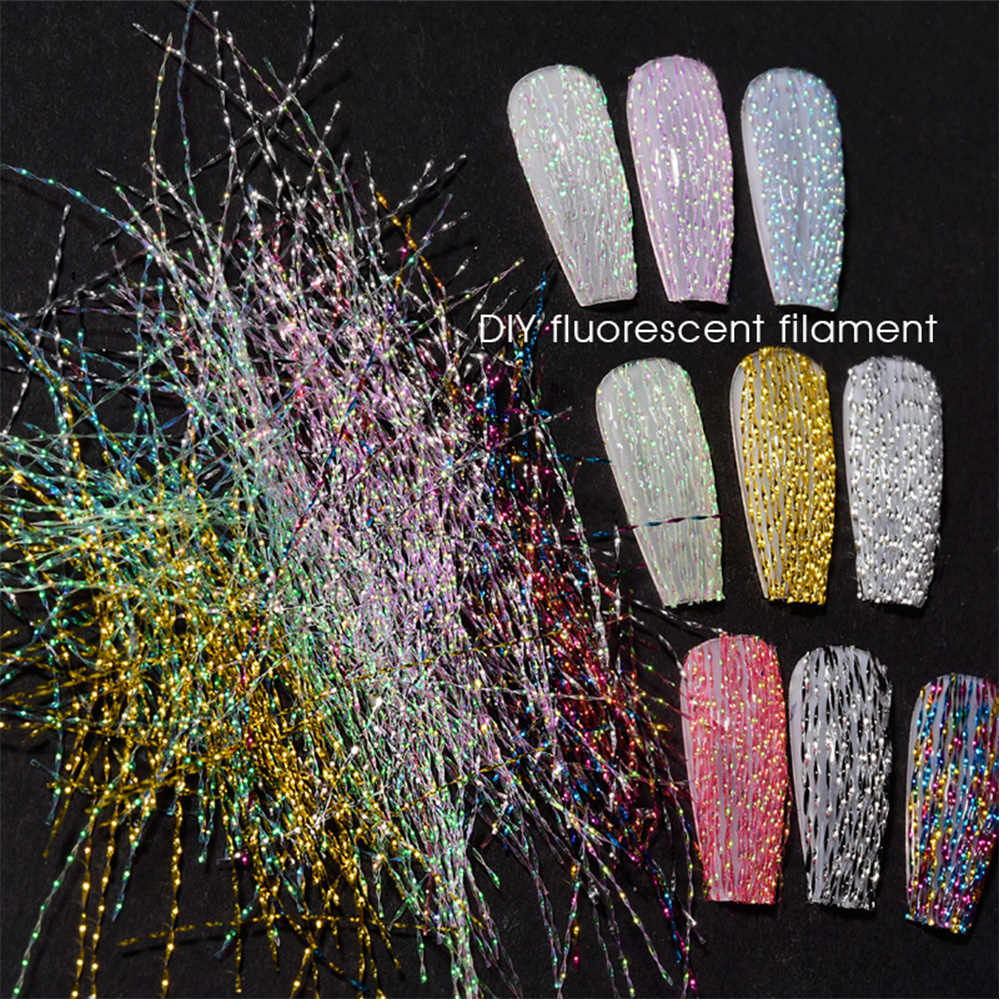 Hộp Dây Dạ Quang Nhiều Màu Trang Trí Móng Tay