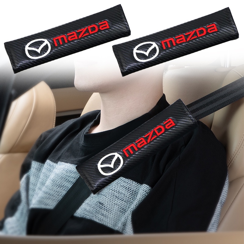 1 Đệm Bọc Dây Đai An Toàn Bằng Sợi Carbon Thoáng Khí Cho Mazda 5 6 323 626 RX8 CX5 CX-4 MX3 MX5 Atenza Axela