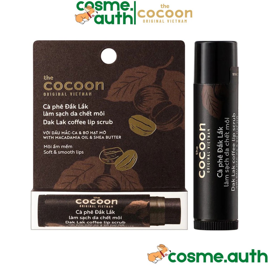 Cà Phê Đắk Lắk Làm Sạch Da Chết Môi Cocoon Dak Lak Coffe Lip Scrub 5g - Tẩy Da Chết Môi