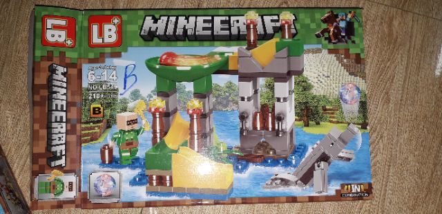 Lắp ráp 1 hộp LegoMineCraft biệt thự trên sông LB549