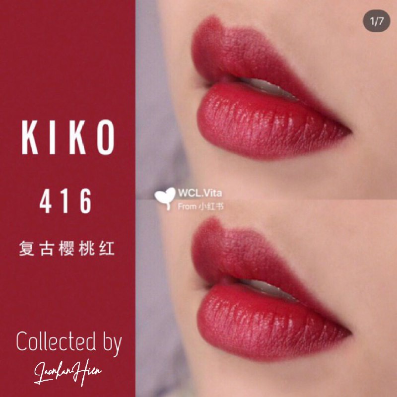 [Đỏ cherry 416] SON DƯỠNG BÓNG KIKO MILANO ❤ KIKO MILANO SMART FUSION LIPSTICK CHERRY RED