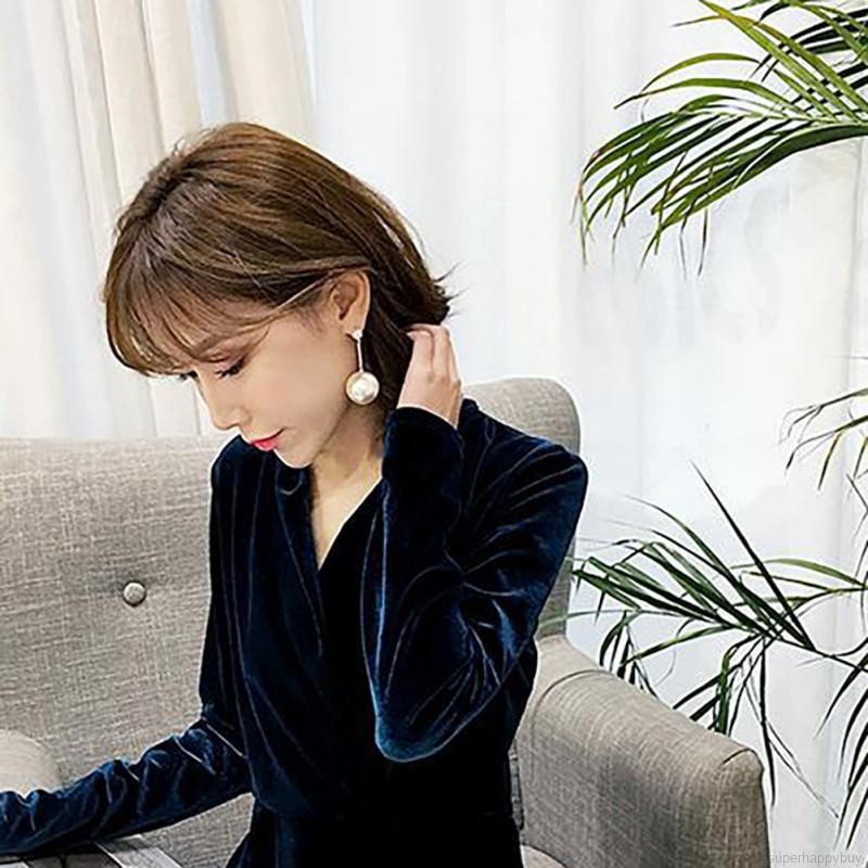 Khuyên tai vòng đính ngọc trai thời trang phong cách cổ điển