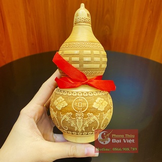 Hồ lô phong thuỷ- hồ lô gỗ đào ngũ phúc
