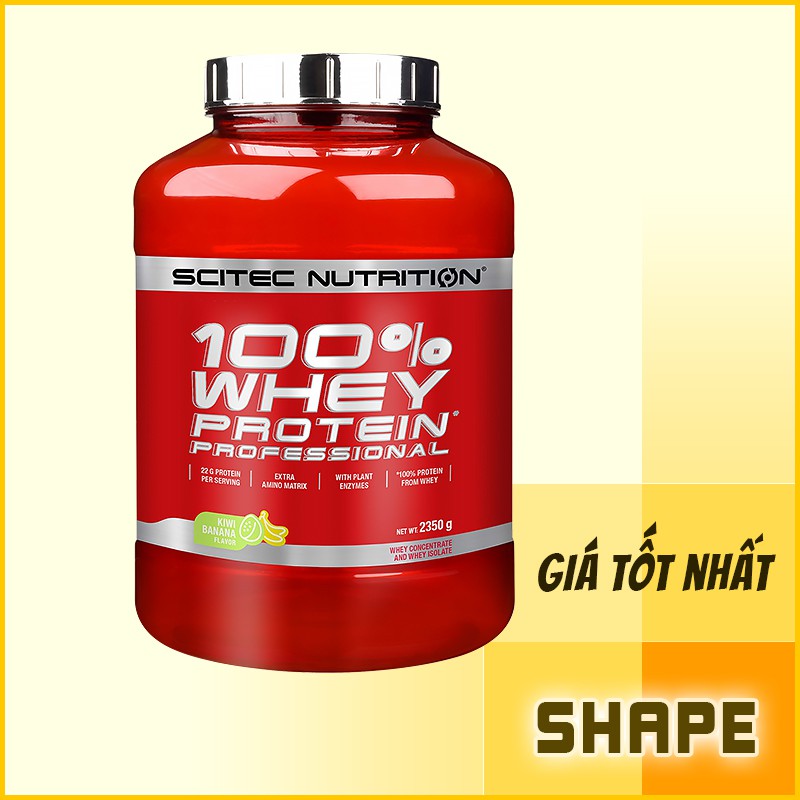 [DEAL VÀNG] Sữa Tăng Cơ Cho Người Tập Gym - Scitec 100% Whey Protein Professional (2.35Kg) Chính Hãng