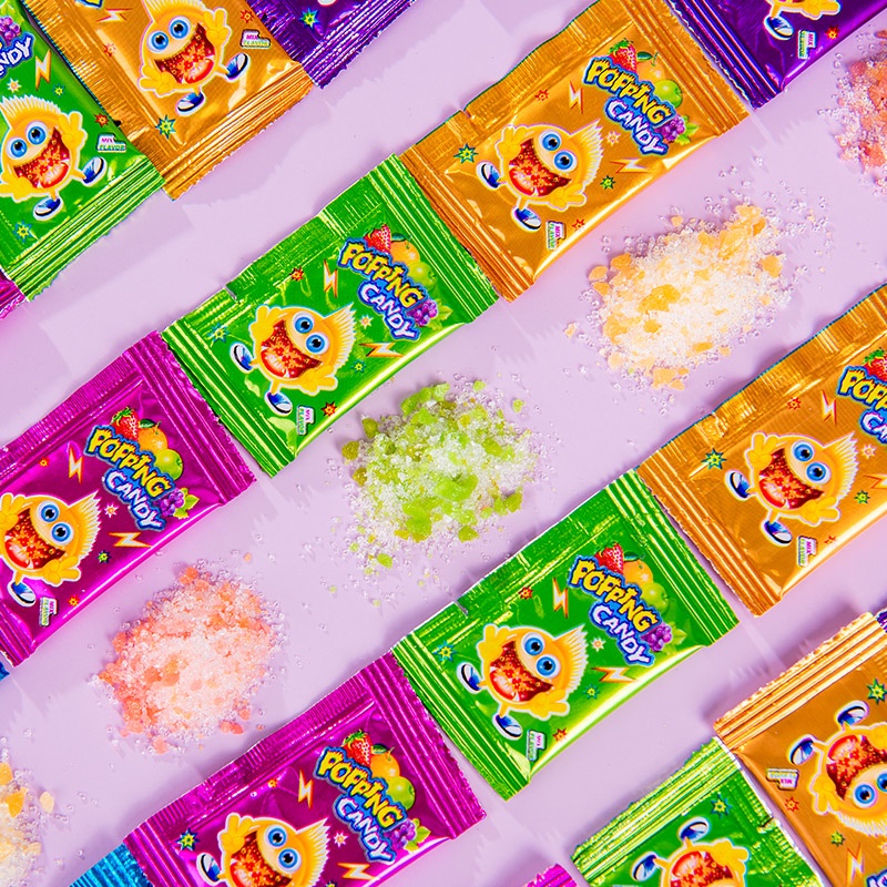 [ Trở về tuổi thơ ] Combo 1000g Kẹo Nổ Striking Popping Candy vị hoa quả ăn vặt đã nghiền