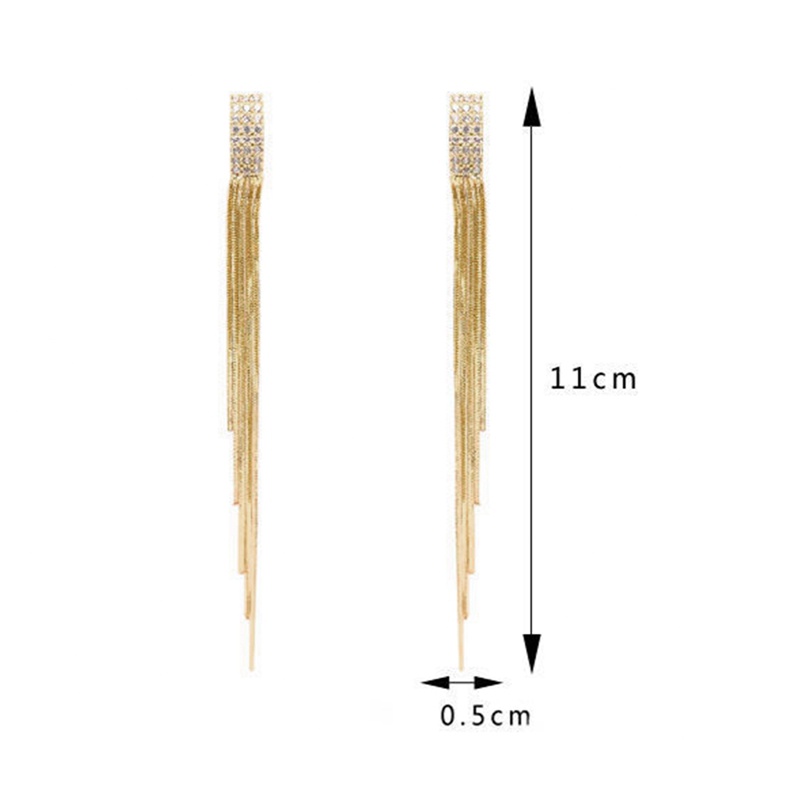 Bông Tai Tua Rua Dáng Dài Đính Đá 2022 Phong Cách Hàn Quốc Thời Trang Cho Nữ