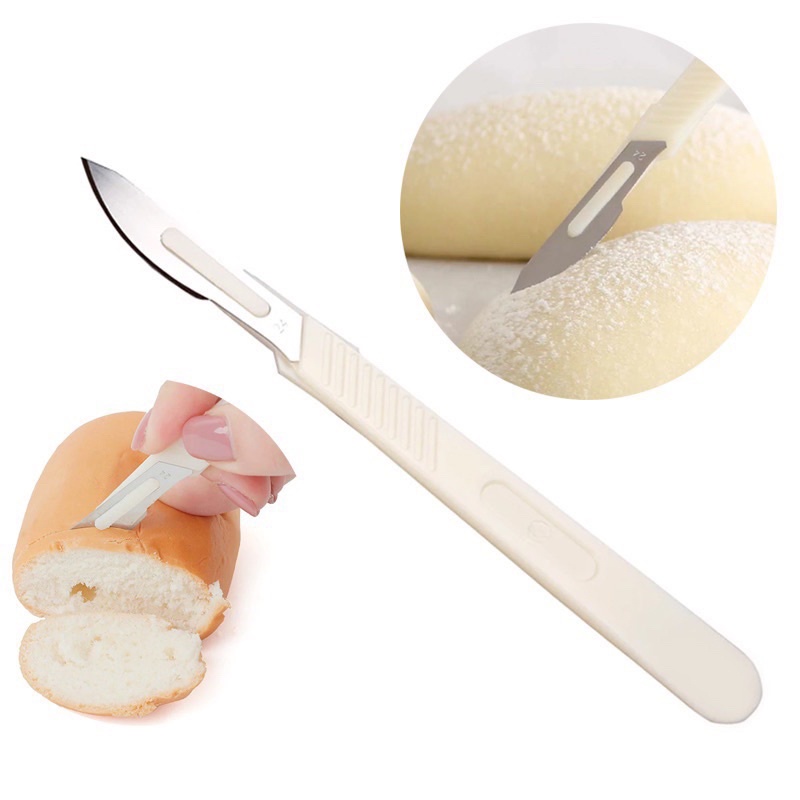 Dao rạch bánh mì cán trắng 15cm