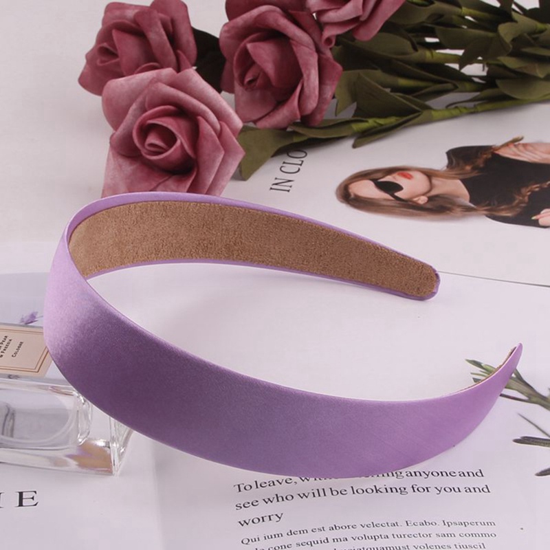 Tmdbyx Băng đô cài tóc vải Satin bản rộng thời trang dành cho nữ