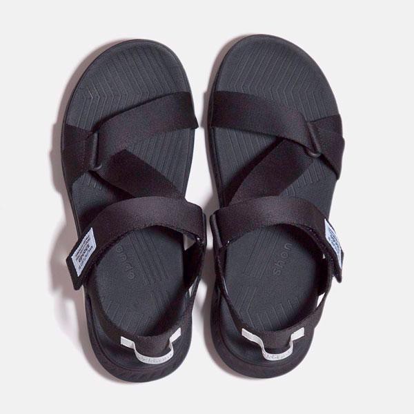 Sandals Shondo F7 Racing đế đen phối trắng quai đen F7R1010