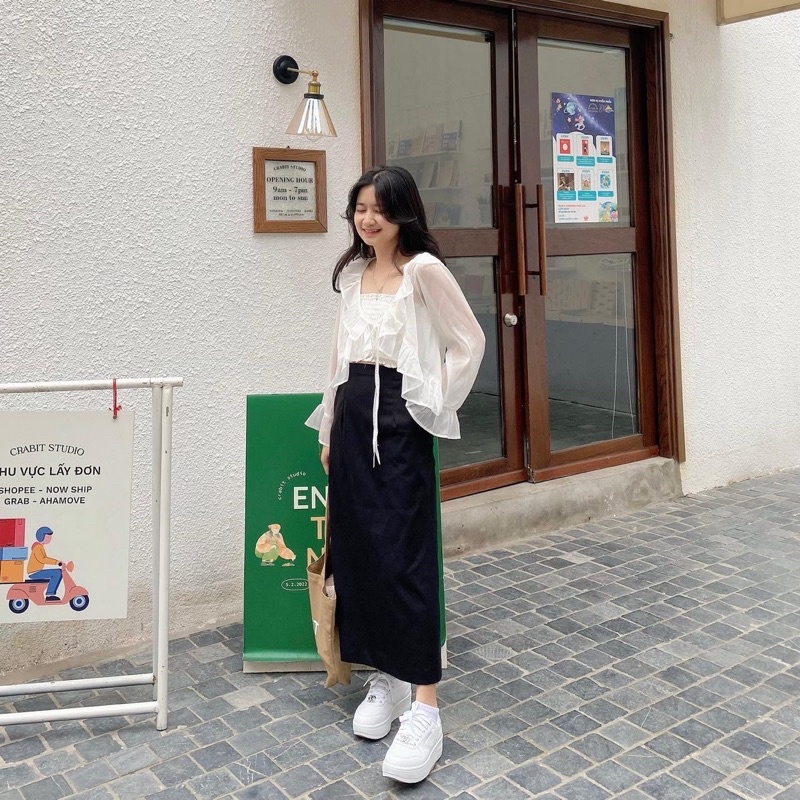 Áo voan tơ ánh kim kèm áo ống + chân váy bút chì - DIDICUS SET - CARROT FARM