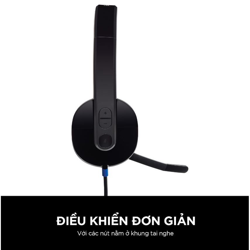 Tai nghe có dây Logitech H540 - Mic giảm ồn, điều khiển trên tai, kết nối USB-A