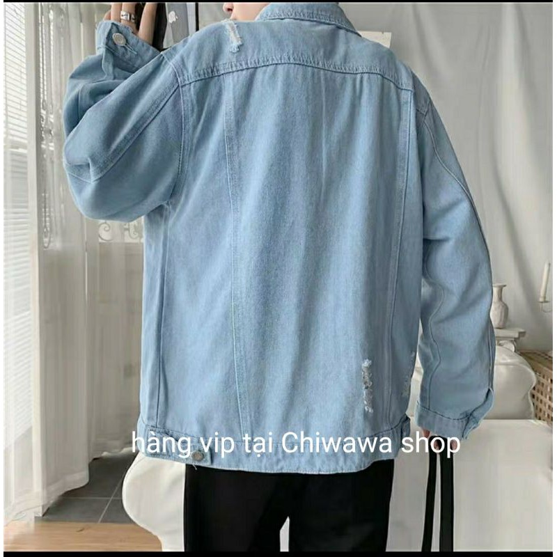 (sỉ) Áo khoác jean nam - áo khoác nữ chất jean form rộng mới ra cực đẹp hình thật