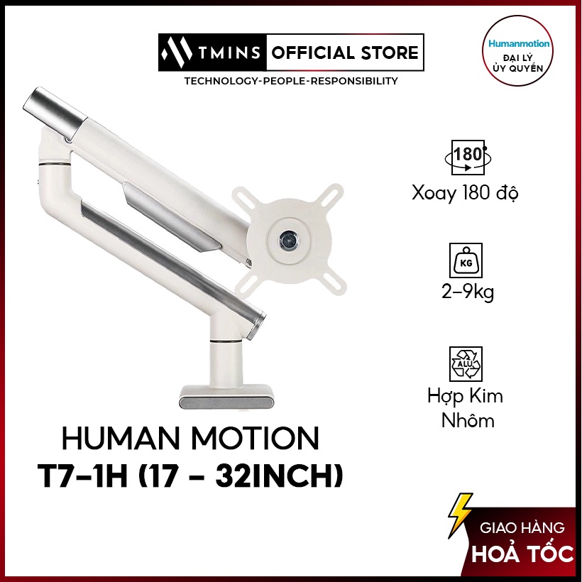 Giá đỡ / ARM màn hình Human Motion T7 Chất liệu kim loại xoay 360 độ Hàng Chính Hãng