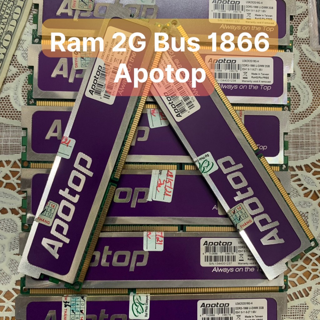 DDR3 Ram 2G Bus 1333/1600/1866 Gskill,Team Group,Kingmax,Apotop,Corsair Tản Nhiệt - Vi Tính Bắc Hải