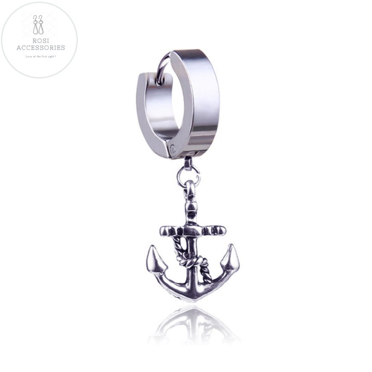 Khuyên Tai Nam Enchor Earrings, Bông Tai Ngầu Hình Mỏ Neo Cực Chất (1 Chiếc)