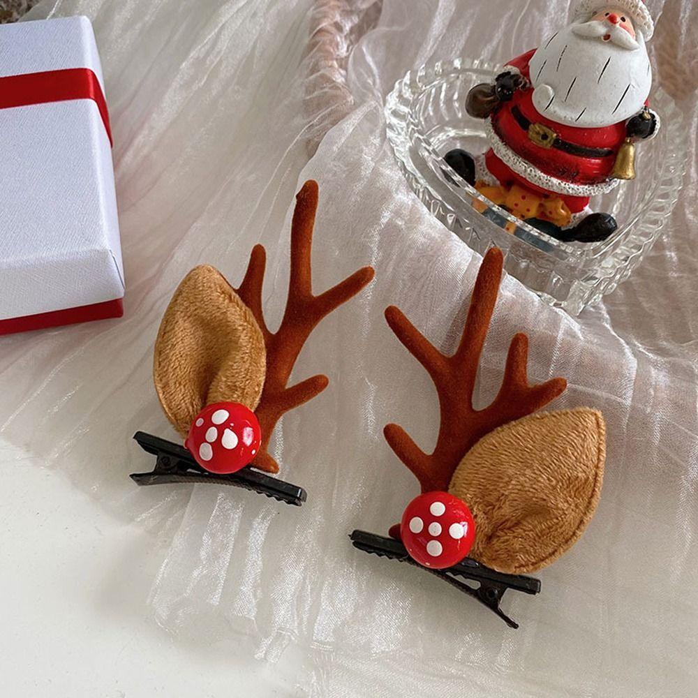 Dwayne Kẹp Tóc Hình Sừng Hươu Phong Cách Unisex Tinh Tế Trang Trí Nhà Cửa Tiệc Giáng Sinh