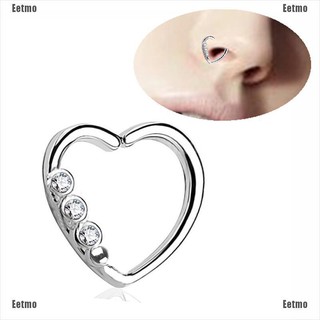 Khuyên xỏ sụn mũi/vành tai bằng thép hình trái tim dạng hạt