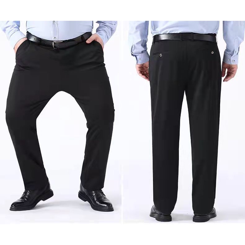 Quần Tây Đen Cỡ Lớn 50-150KG Thời Trang Công Sở Lịch Lãm Cho Nam