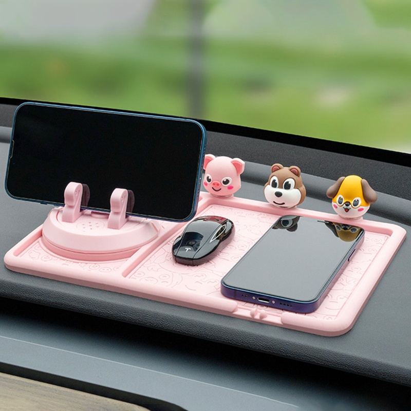 Linh Kiện Điện Tử 360 Độ EDB * 360° Thảm Dán Bảng Điều Khiển Xe Hơi Chống Trượt Có Ngăn Đựng Tiền Xu / Chìa Khóa / Kính Râm Mini