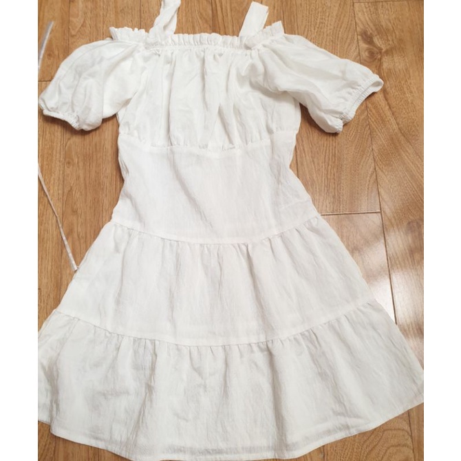 Váy đôi  trễ vai mẹ con Đầm 2 dây vải đũi cho mẹ và bé M1002